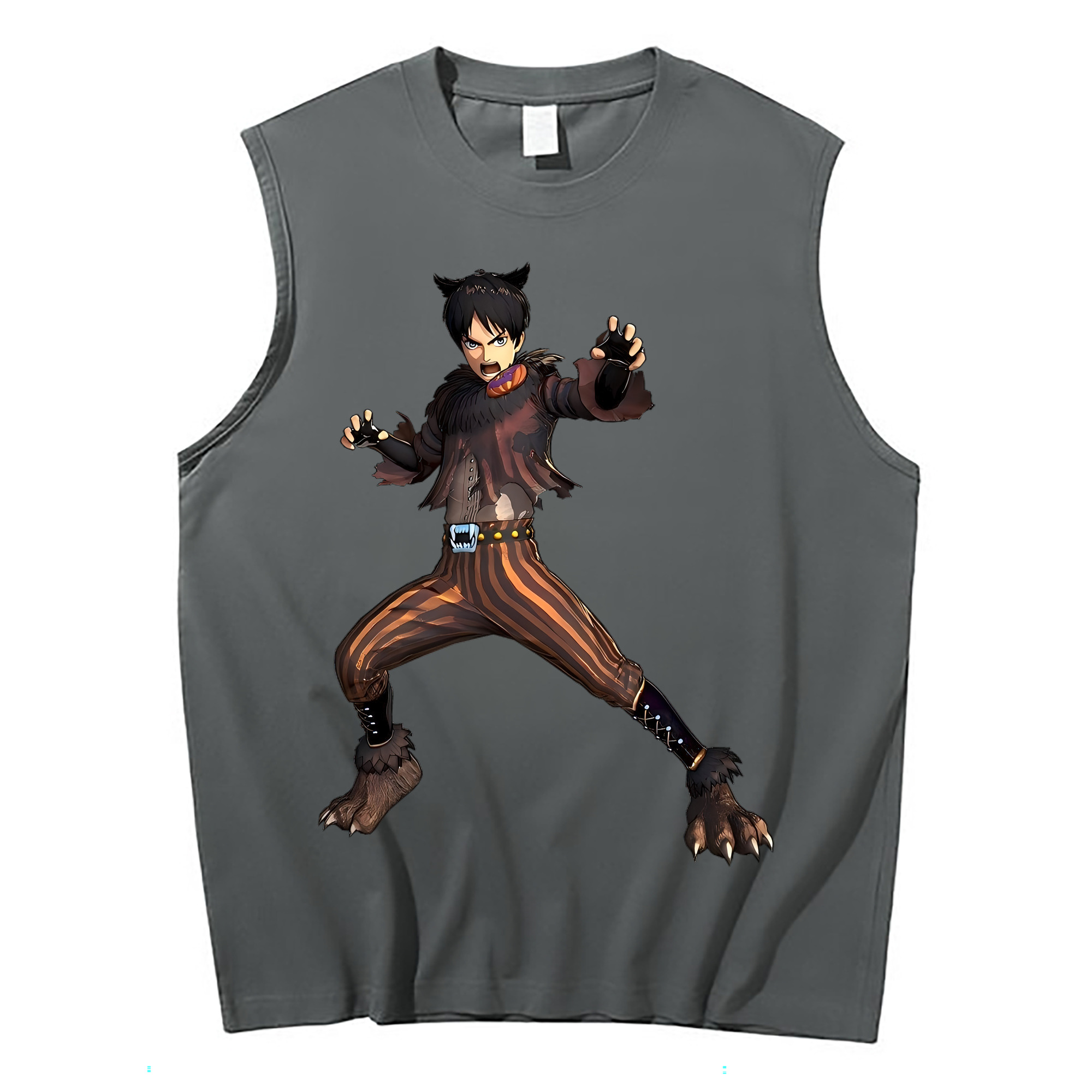 （画像用） 進撃の巨人 エレン･イェーガー Attack on Titan Eren Jäger コットン100％タンクトップ（フロントプリント）